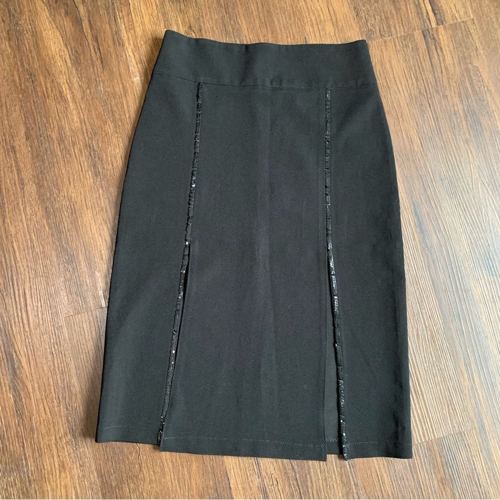 Made in France Elegant Black Pencil Skirt